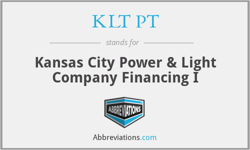 KLT PT - Kansas City Power & Light Company Financing I